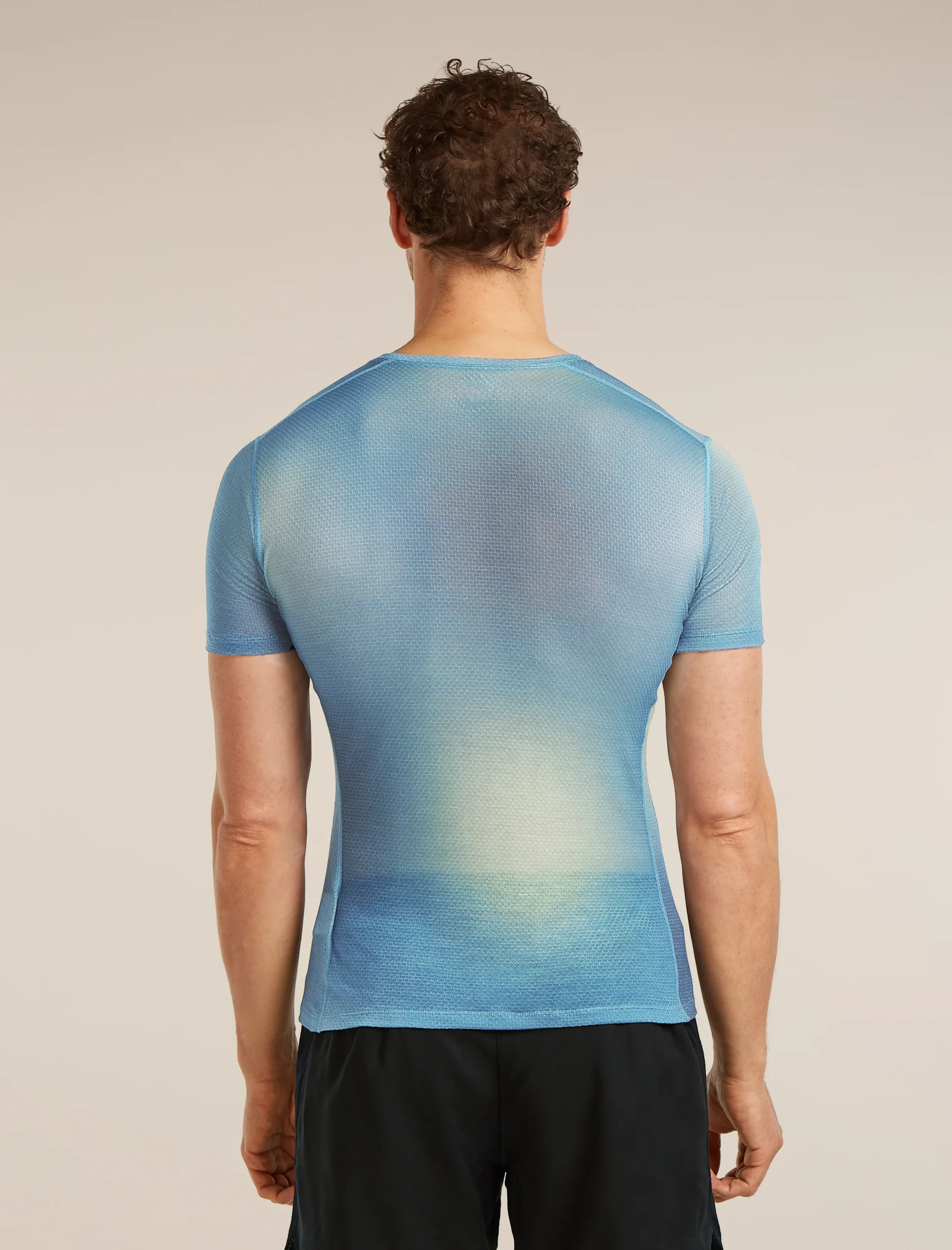 Men's Merino Blend 75 Cool-Lite™ Featherlight™ Short Sleeve Crewe AOP