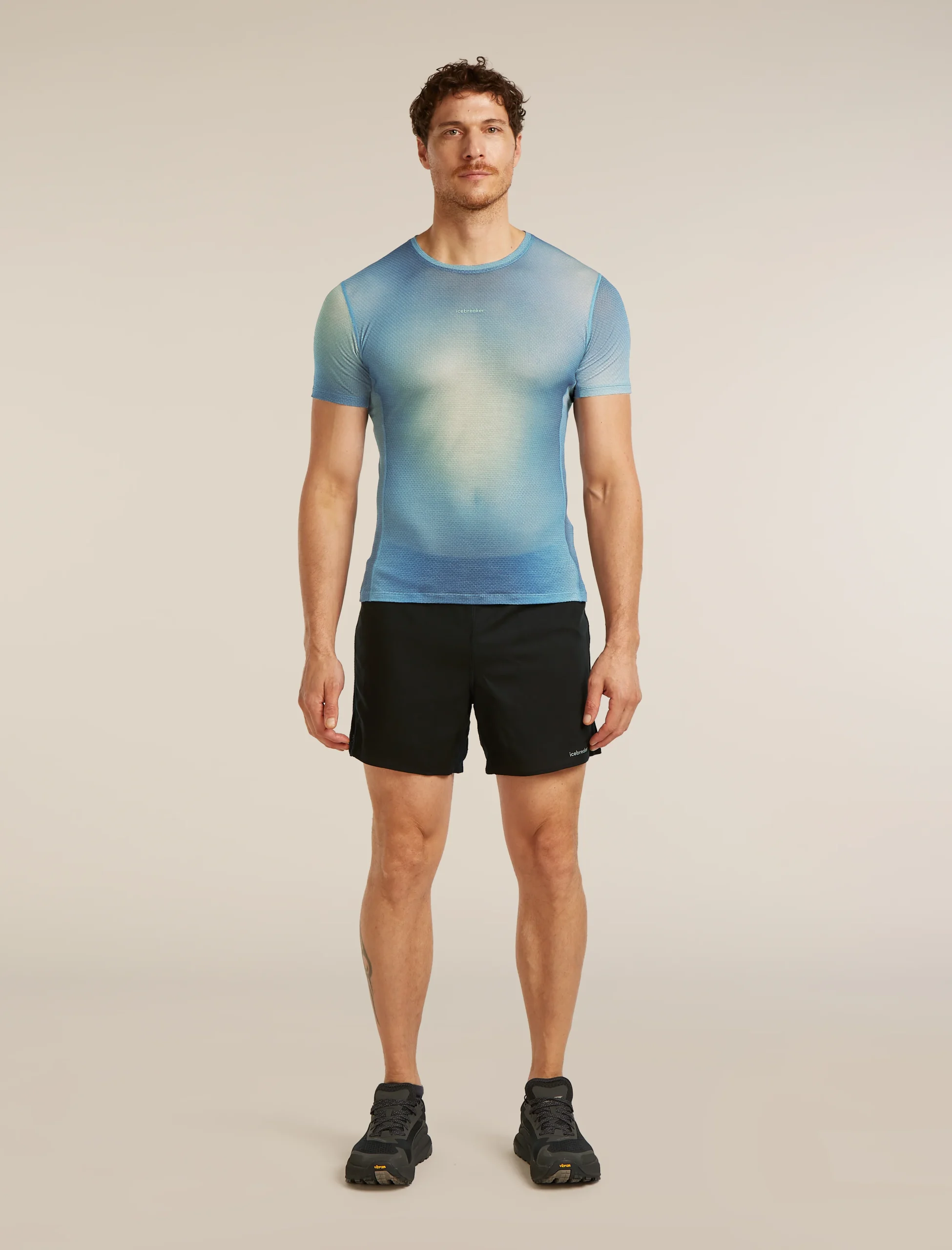 Men's Merino Blend 75 Cool-Lite™ Featherlight™ Short Sleeve Crewe AOP