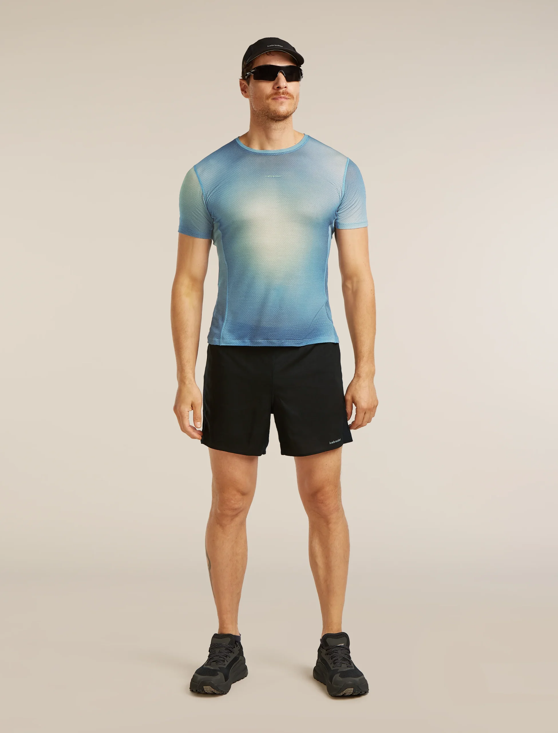 Men's Merino Blend 75 Cool-Lite™ Featherlight™ Short Sleeve Crewe AOP
