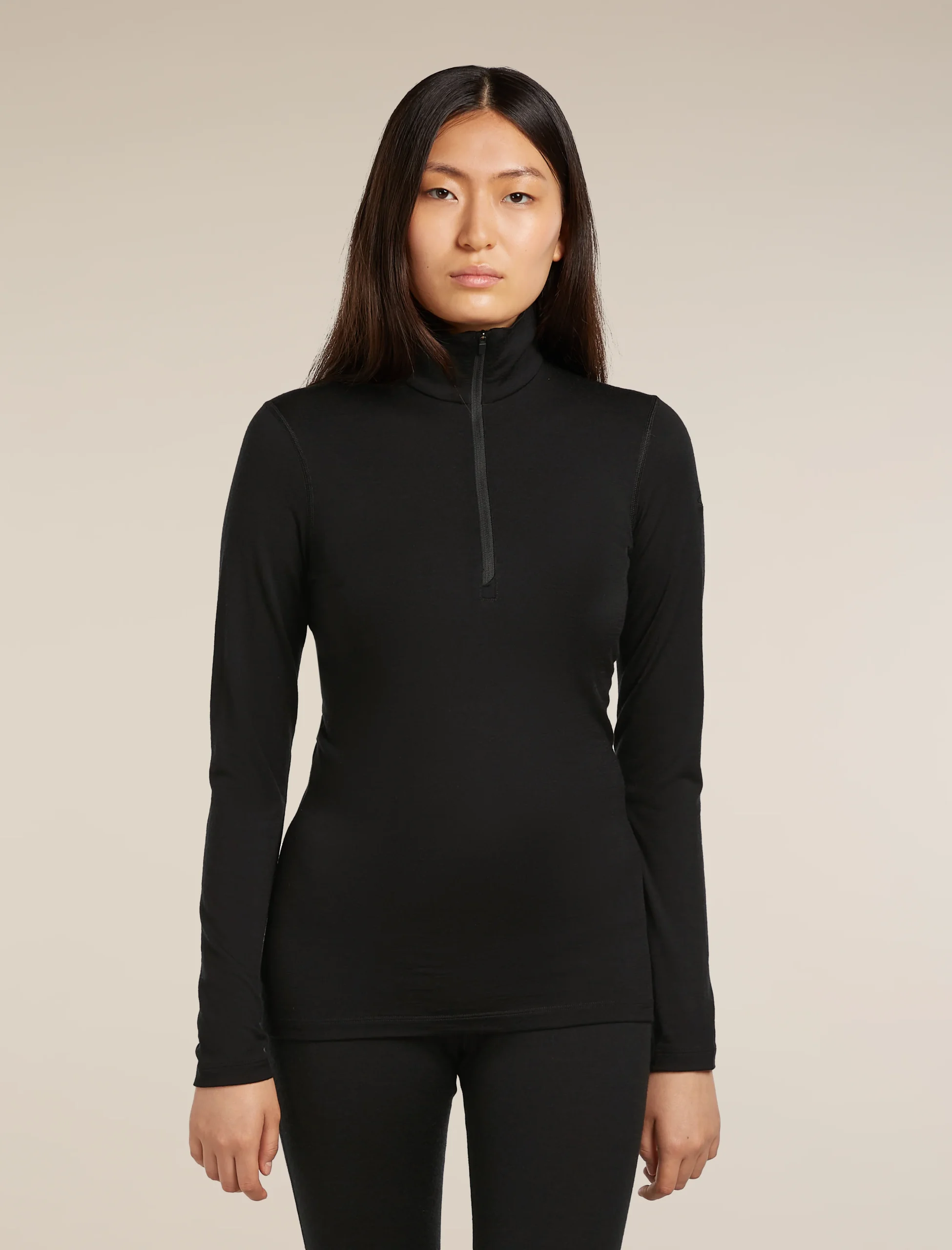 1818-black-xl-black-xl-variation-1.webp Women's Merino 200 Oasis Long Sleeve Half Zip Thermal Top