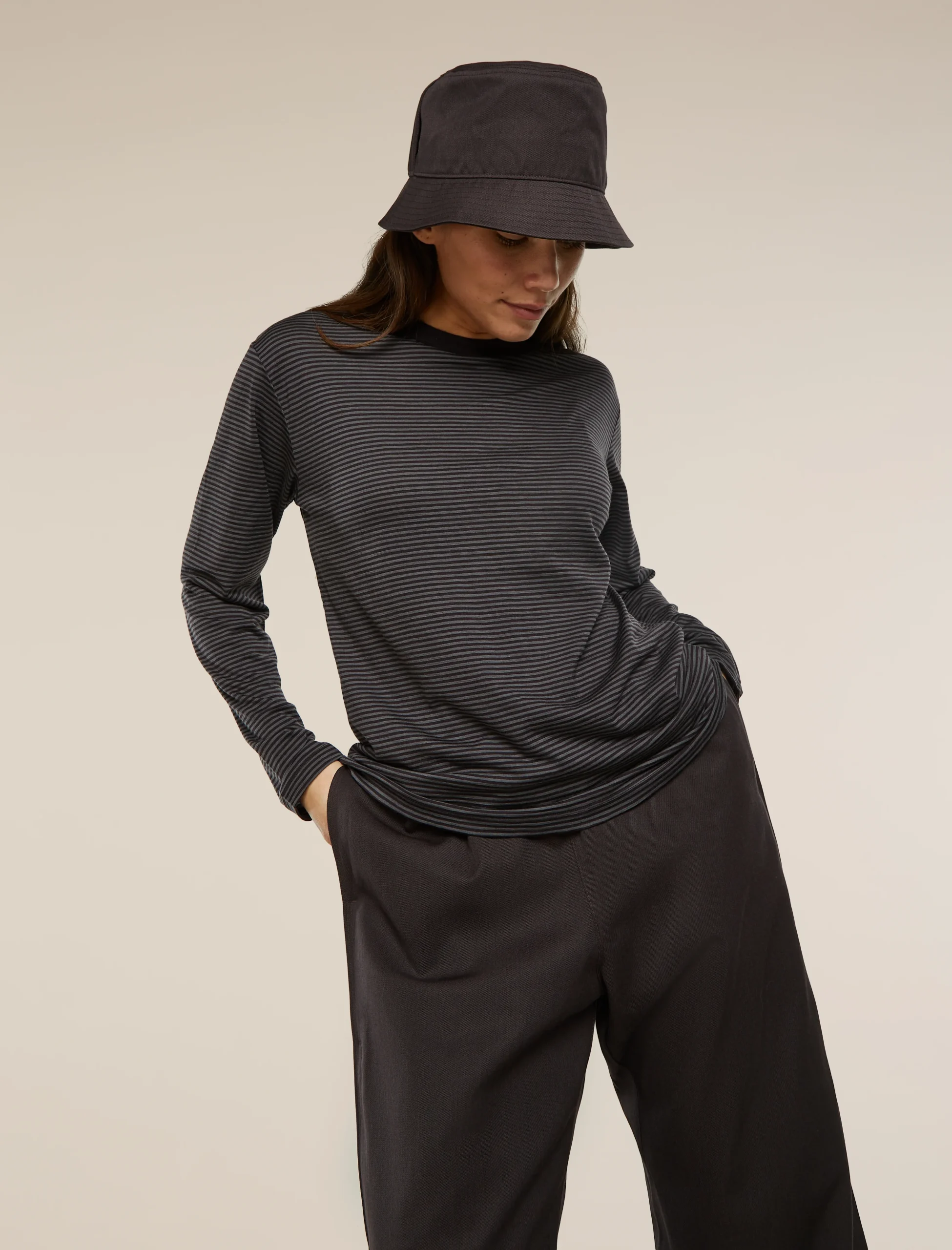 Unisex Merino 150 Long Sleeve Tee Stripe