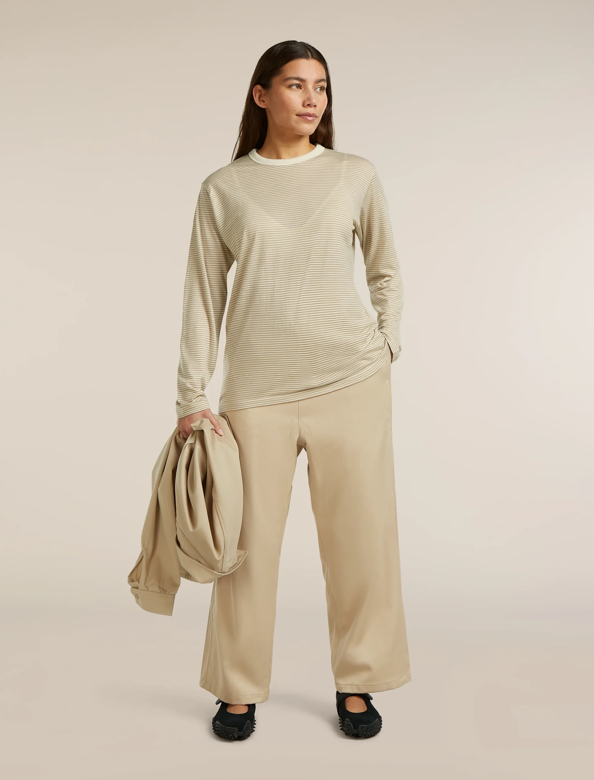 Unisex Merino 150 Long Sleeve Tee Stripe