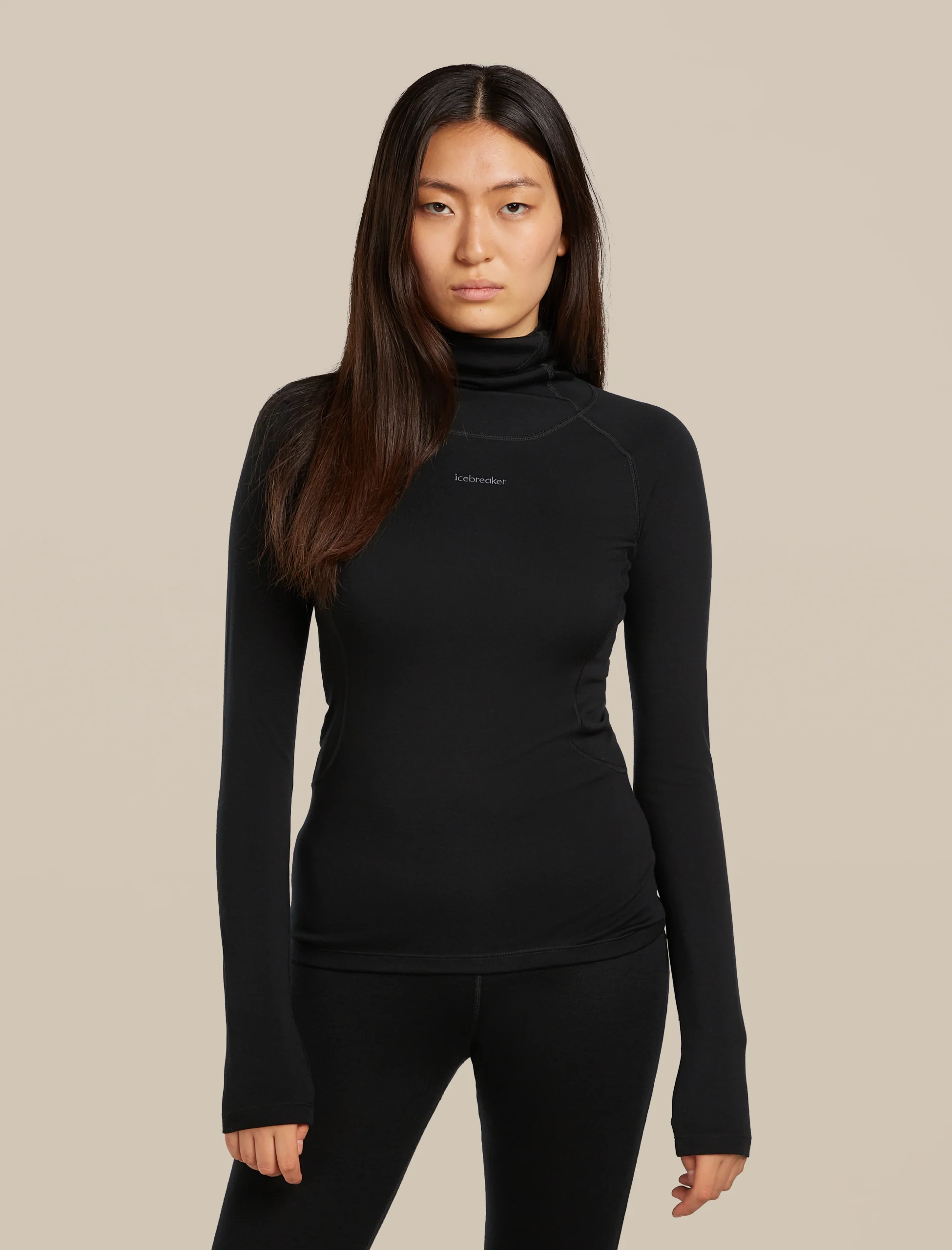 2580-black-xs-black-xs-variation-1.webp Women's 300 MerinoFine™ Polar Long Sleeve Roll Neck Thermal Top