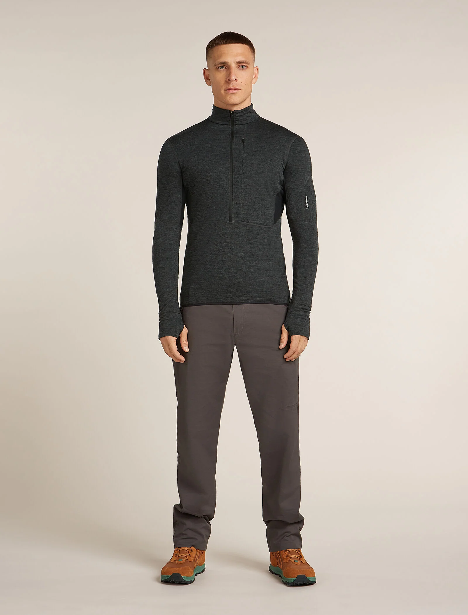Men's Merino Blend 200 Realfleece™ Descender Long Sleeve Half Zip Top