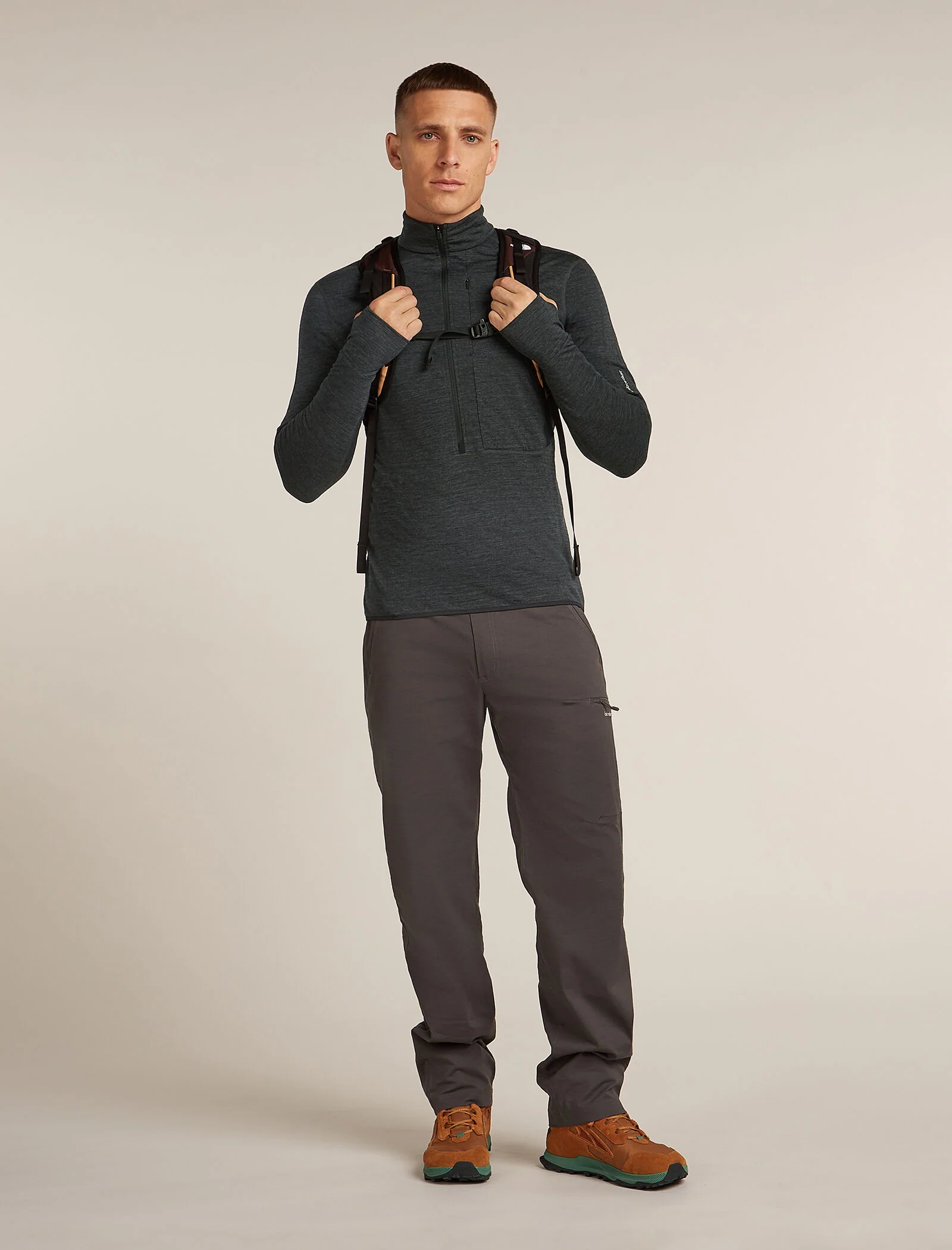 Men's Merino Blend 200 Realfleece™ Descender Long Sleeve Half Zip Top