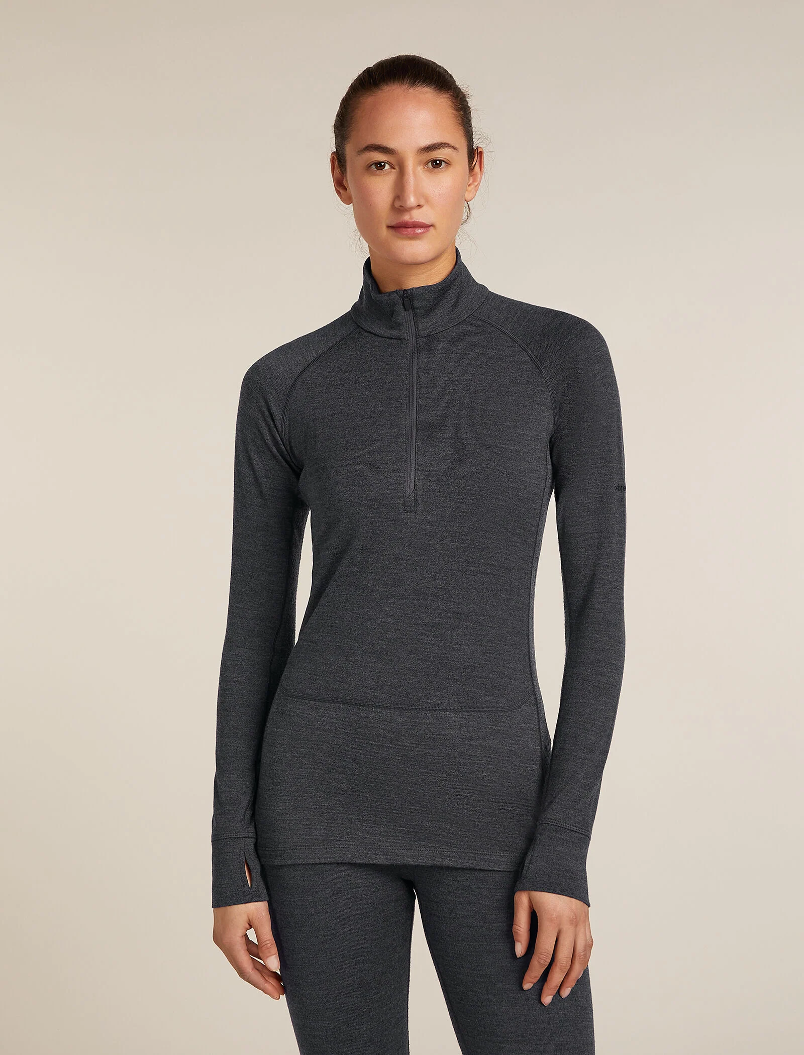 3806-jet-heather-xs-jet-heather-xs-variation-1.webp Women's Merino 260 ZoneKnit™ Long Sleeve Half Zip Thermal Top