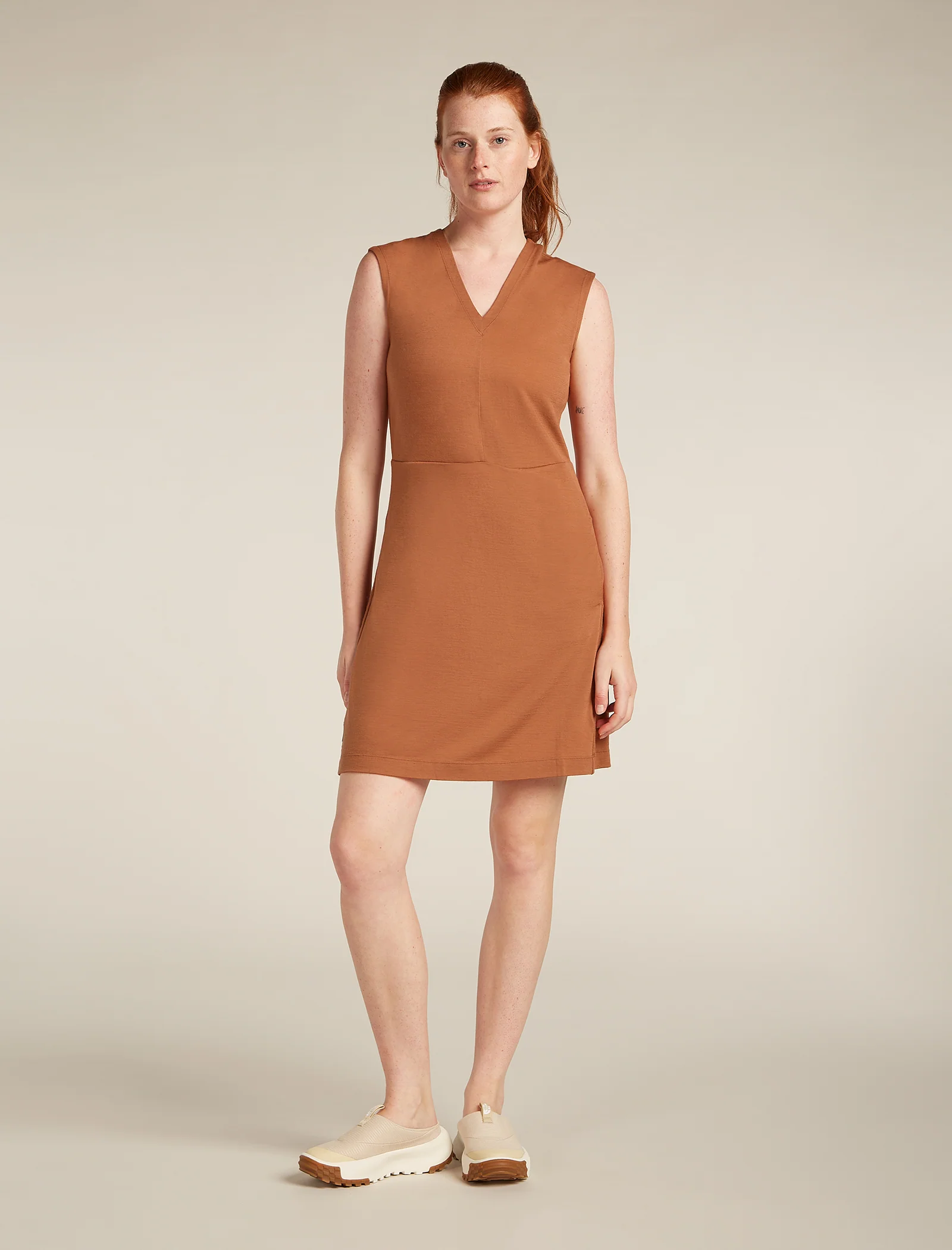 Women's Merino 200 Granary Sleeveless V Neck Dress