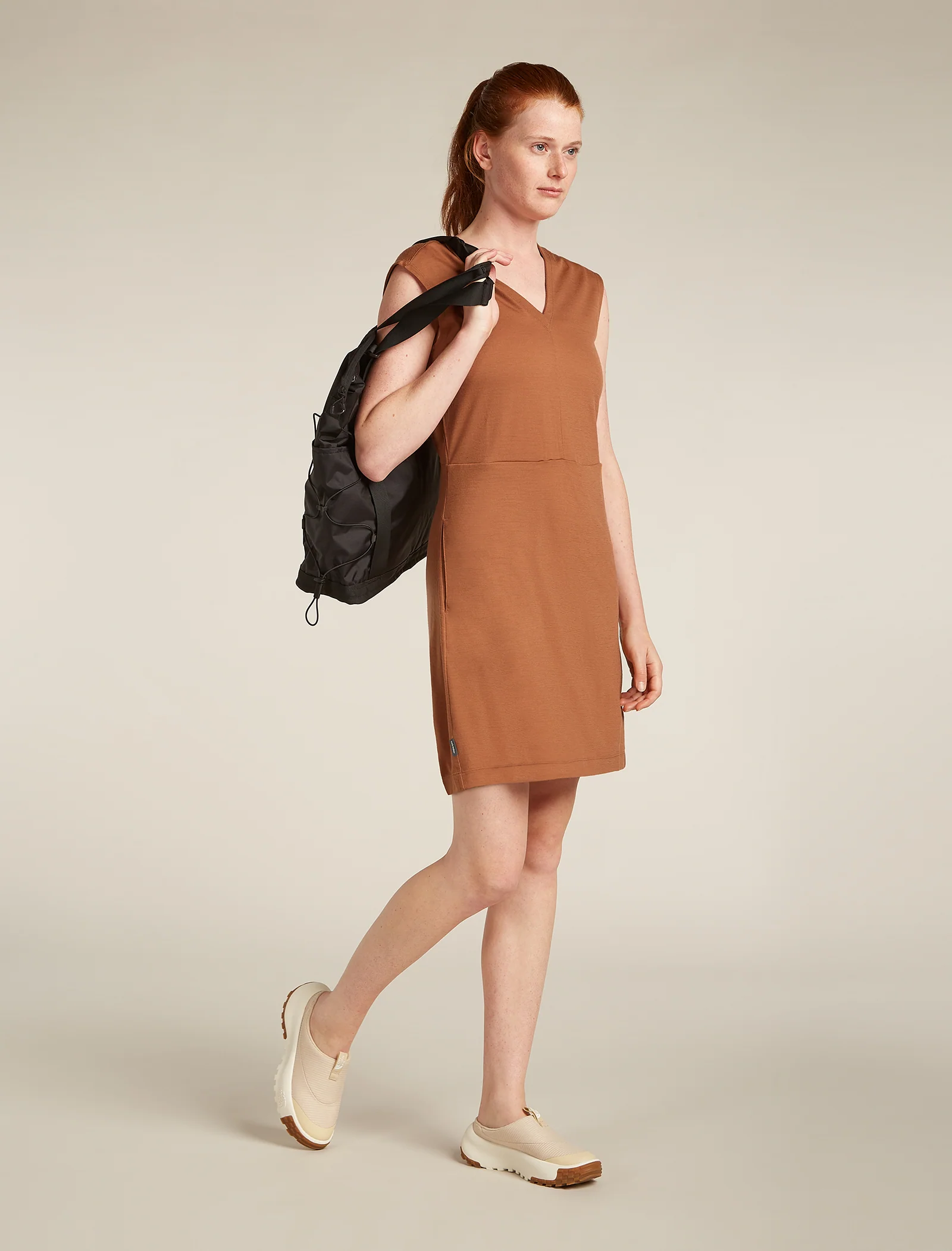 Women's Merino 200 Granary Sleeveless V Neck Dress