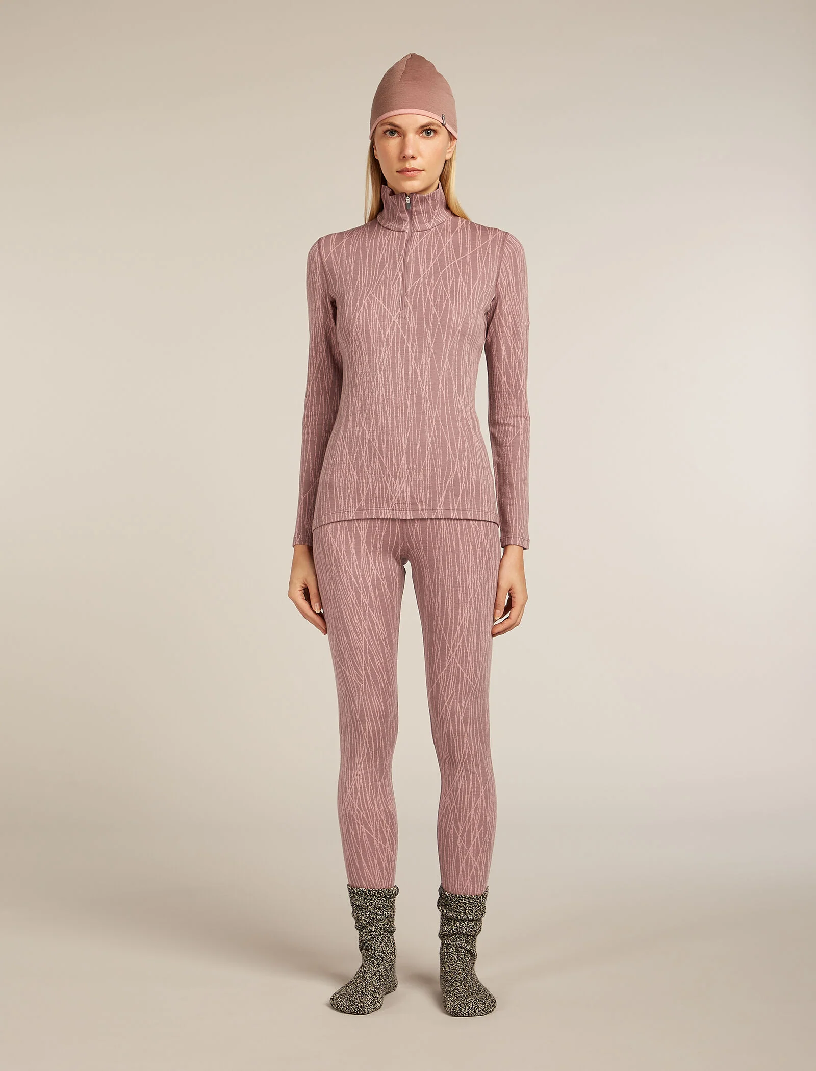 Women's Merino 260 Tech Vertex Long Sleeve Half Zip Thermal Top Delta Lines