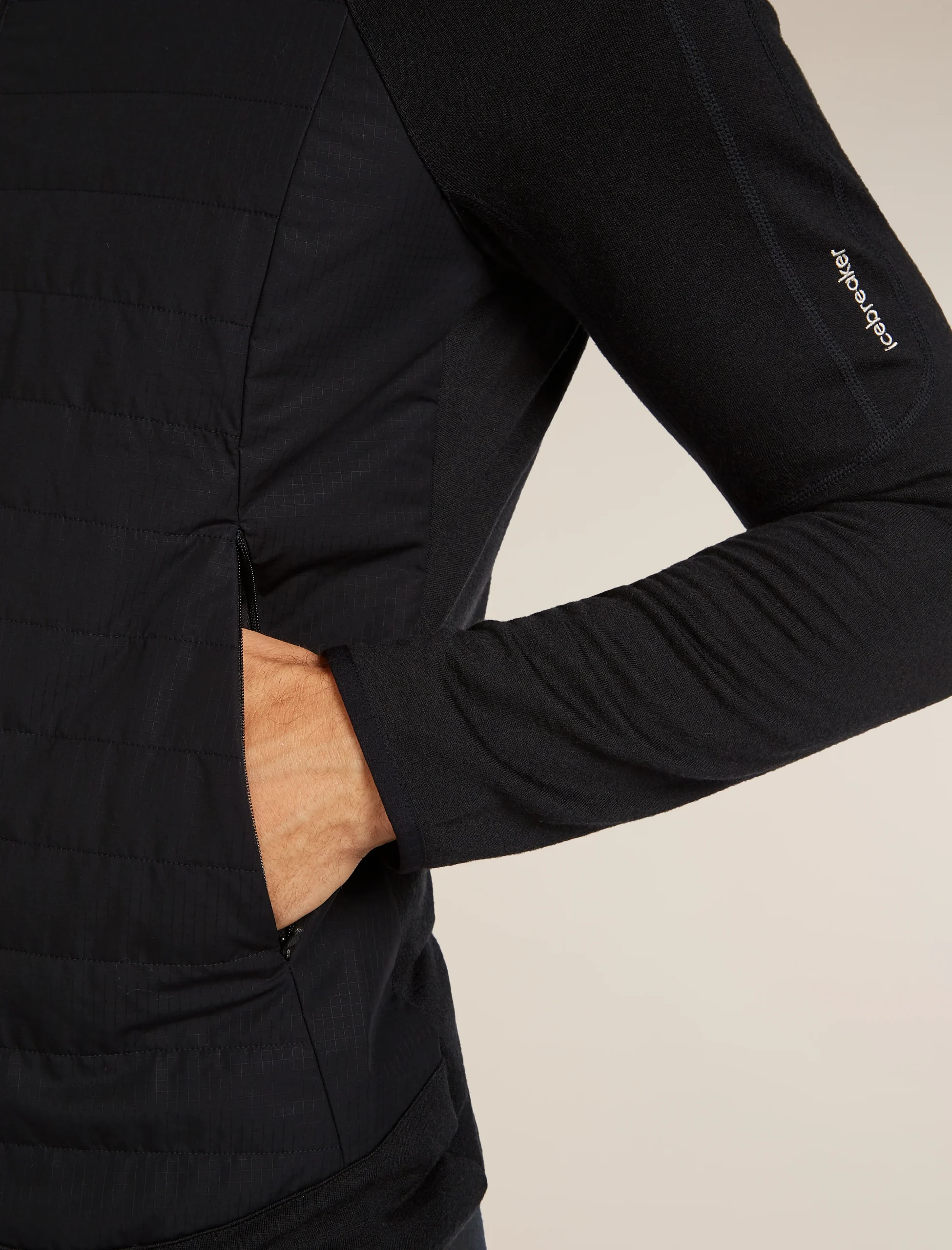 Men's Merino Blend Quantum Hybrid Long Sleeve Zip Hoodie