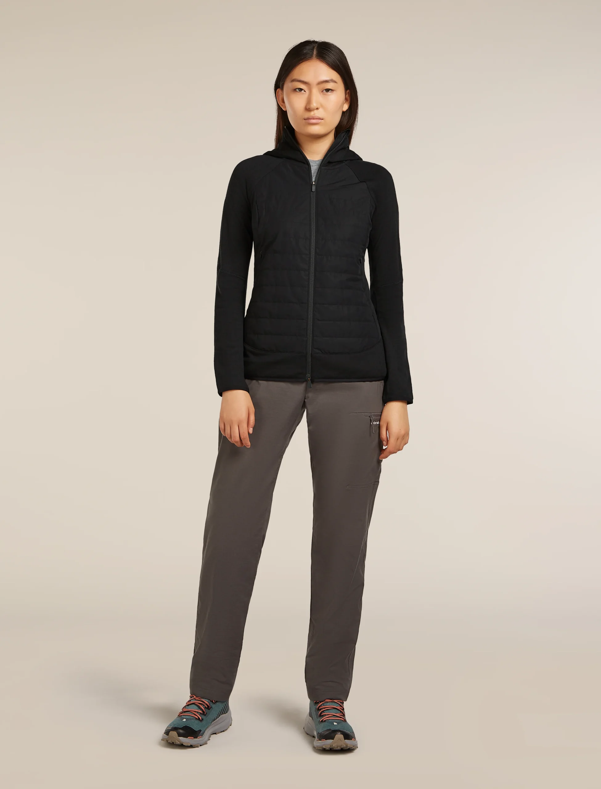 Women's Merino Blend Quantum Hybrid Long Sleeve Zip Hoodie