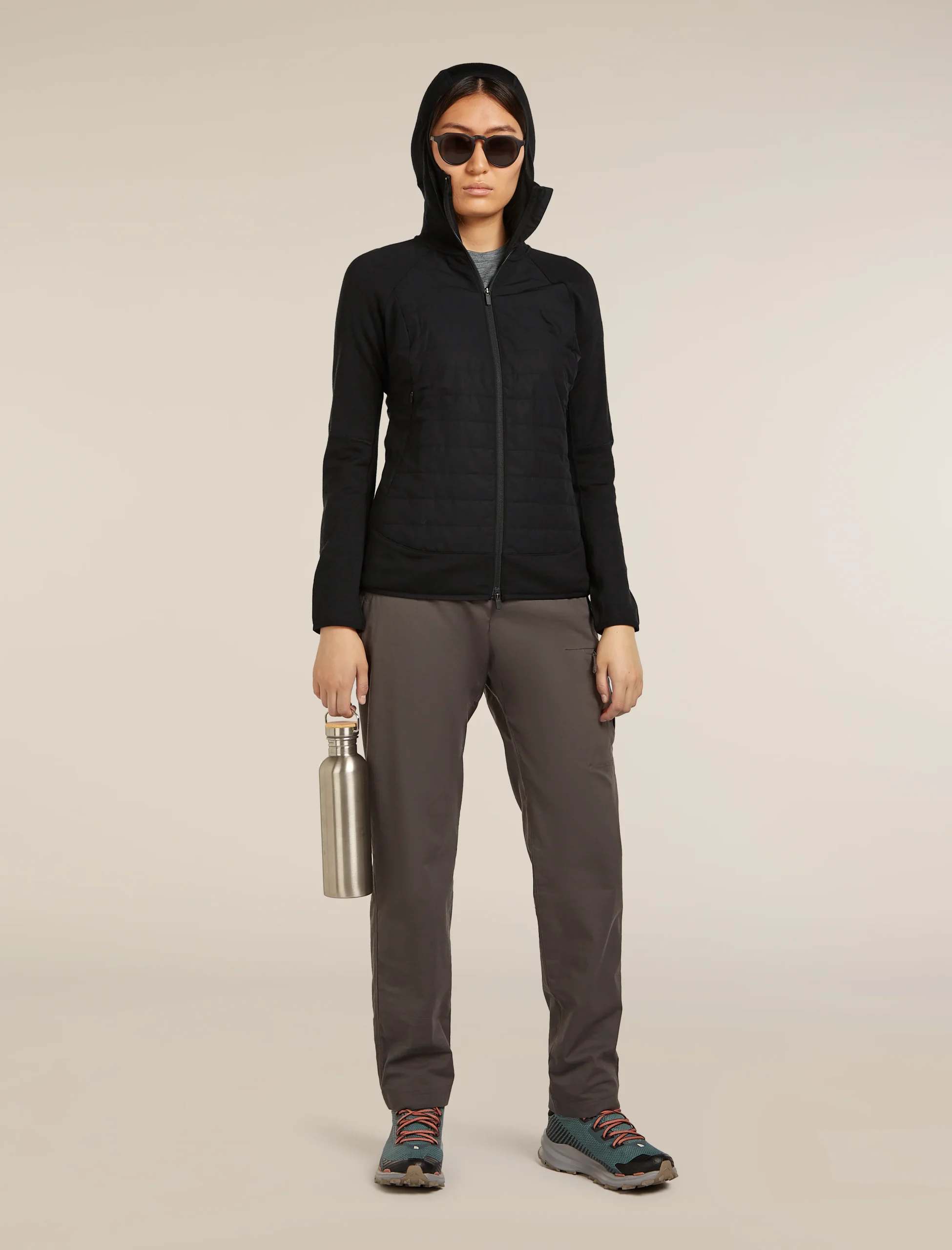 Women's Merino Blend Quantum Hybrid Long Sleeve Zip Hoodie