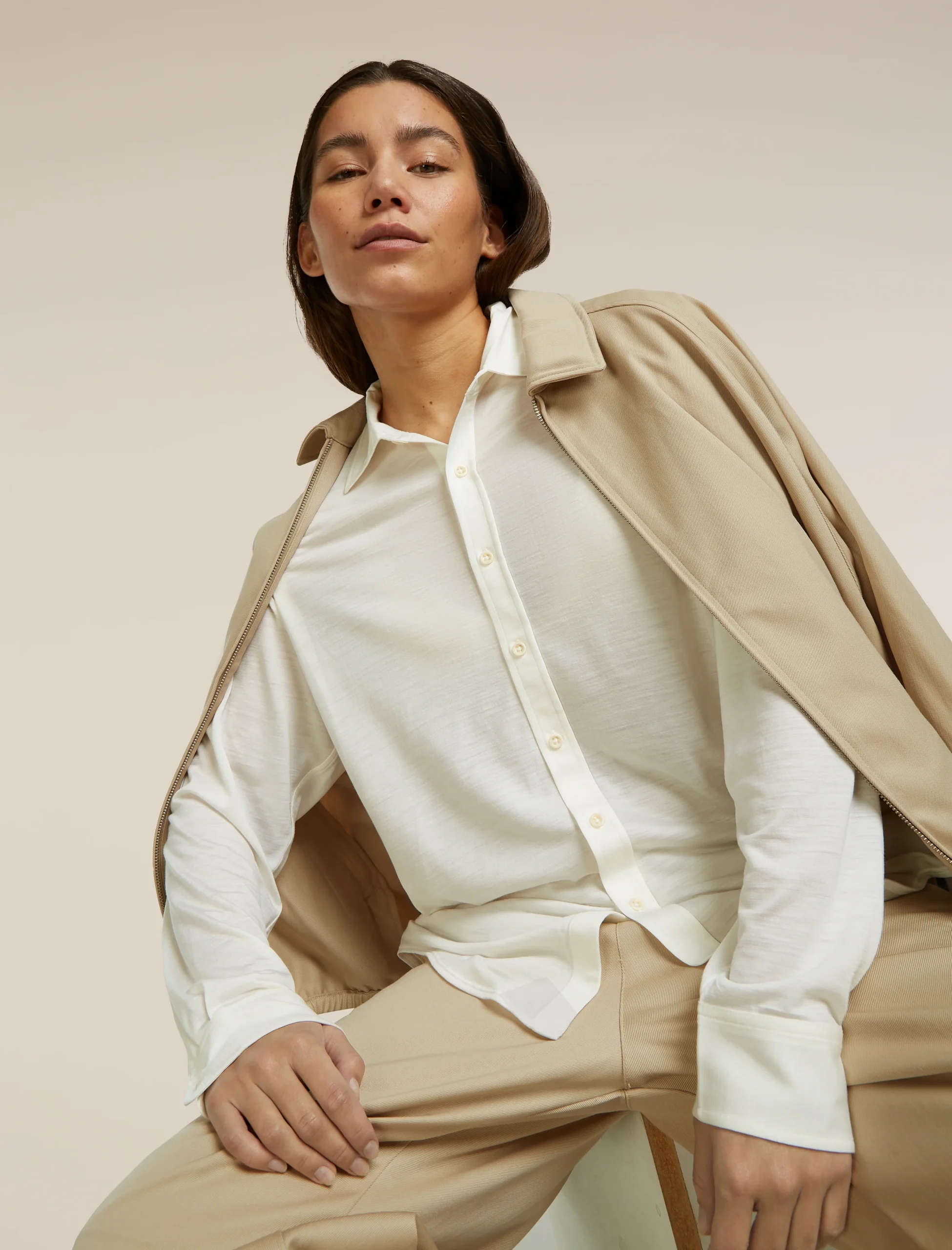 Unisex Merino Cotton Twill Shirt Jacket